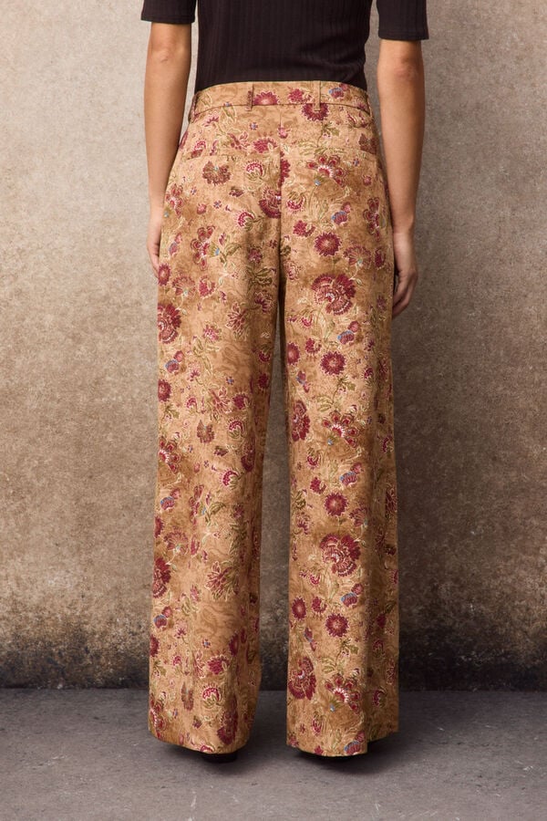 Slowlove Cal&ccedil;a de pregas estampada Multicolorido