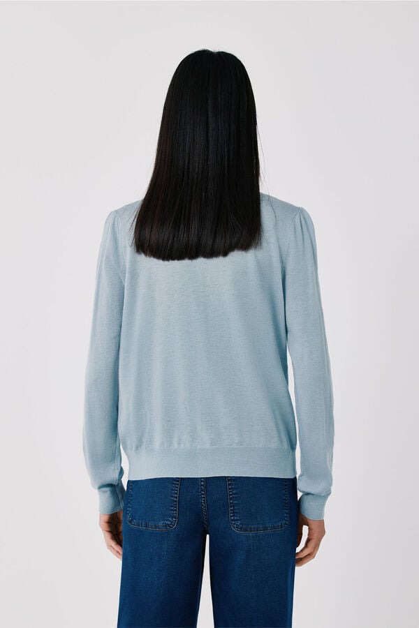 Cortefiel Tie neck cardigan Blue