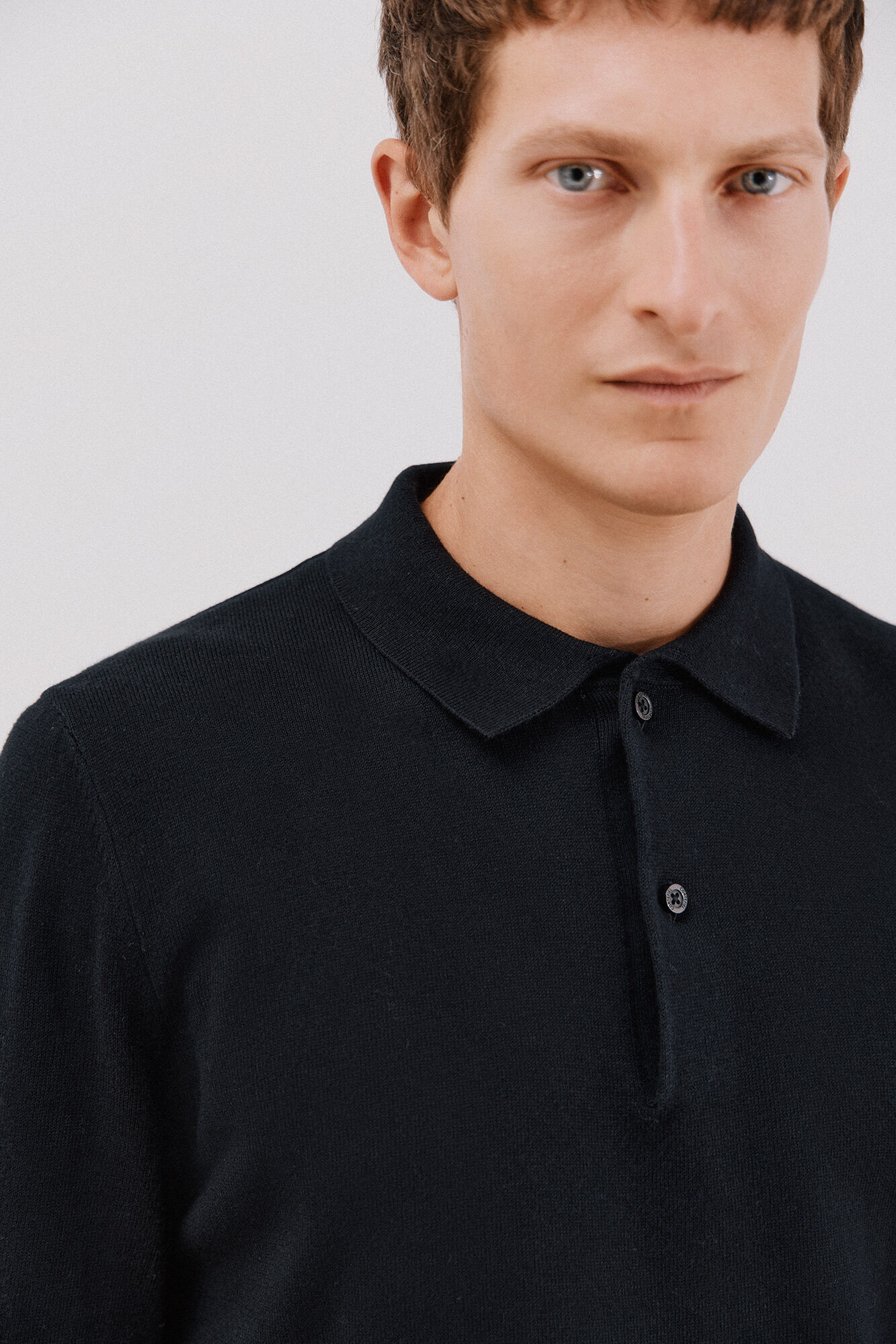 Cortefiel Cotton cashmere polo shirt neck jersey