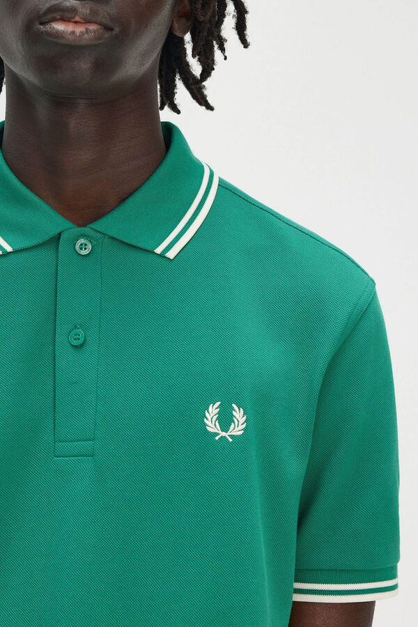 Fred Perry Polo com acabamento em duas listras Verde