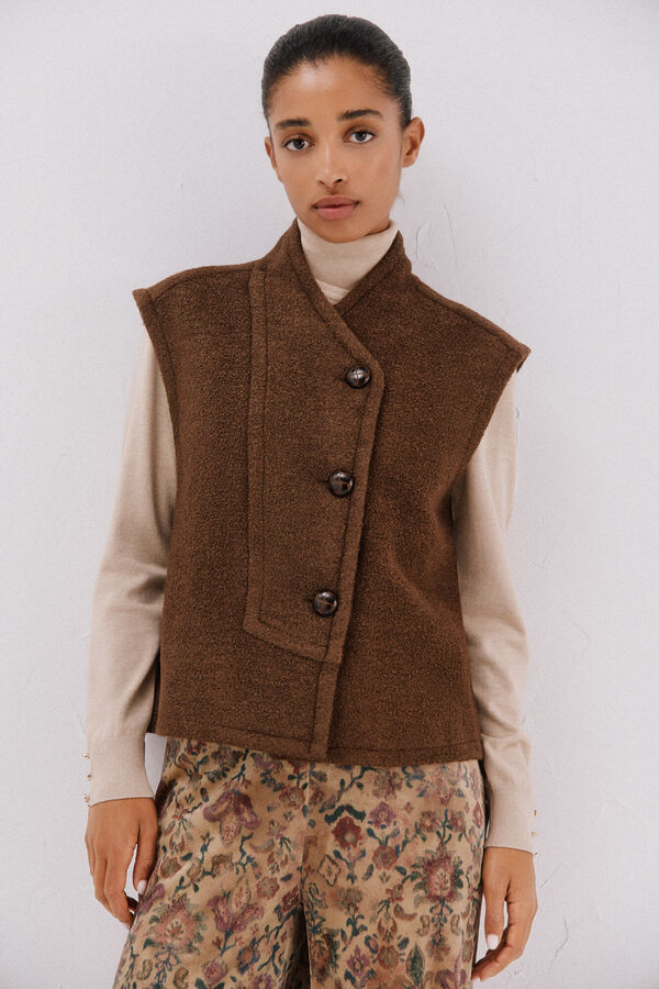 Cortefiel Colete feminino oversized Castanho