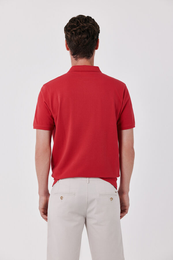 Cortefiel Piqu&eacute; basic polo shirt Red