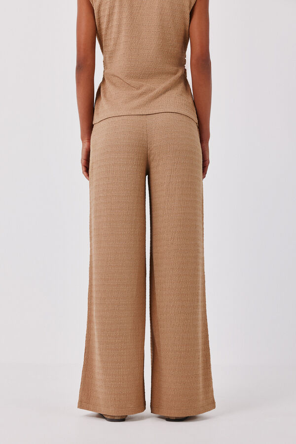 Cortefiel Wide knit trousers Beige