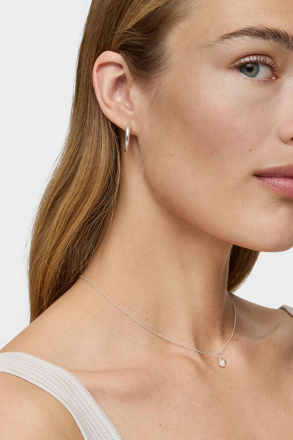 Tous Collar de plata y perla Icon Pearl Gris