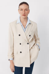 Cortefiel Blazer with large lapels Ivory