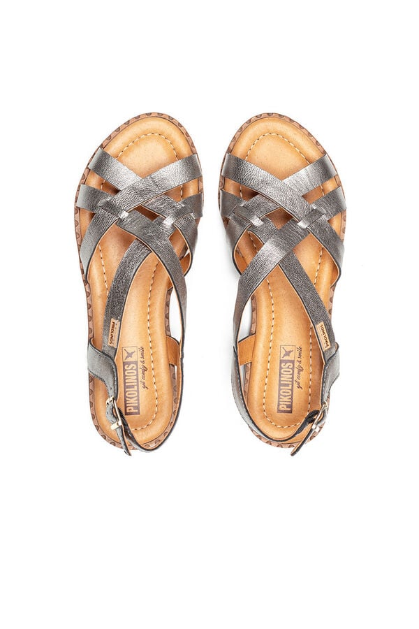 Pikolinos Sand&aacute;lias rasas com fivela para mulher Cinzento