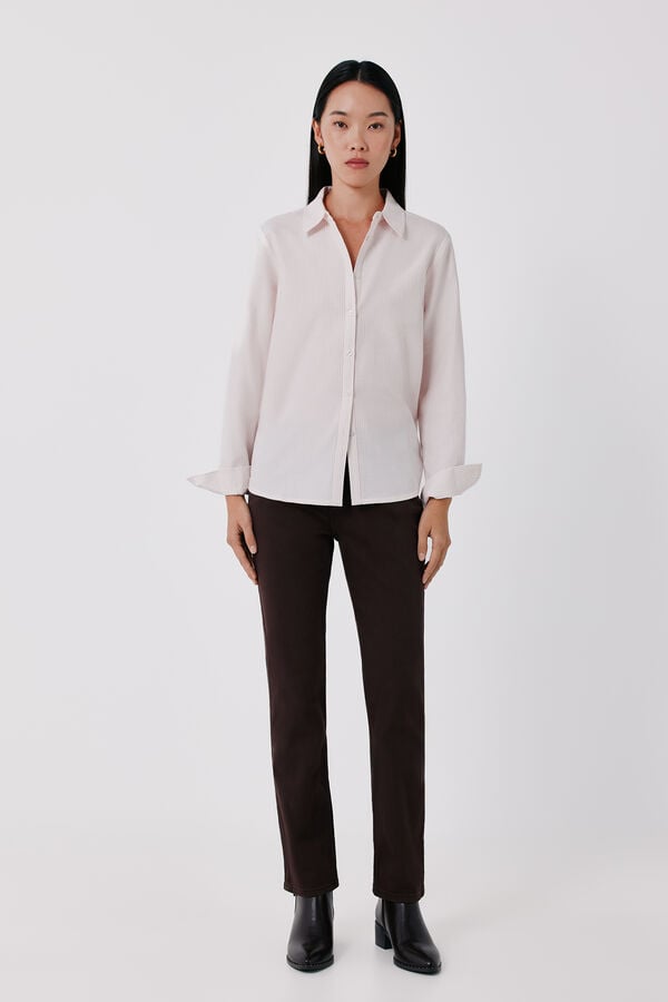 Cortefiel Oxford basic shirt Pink