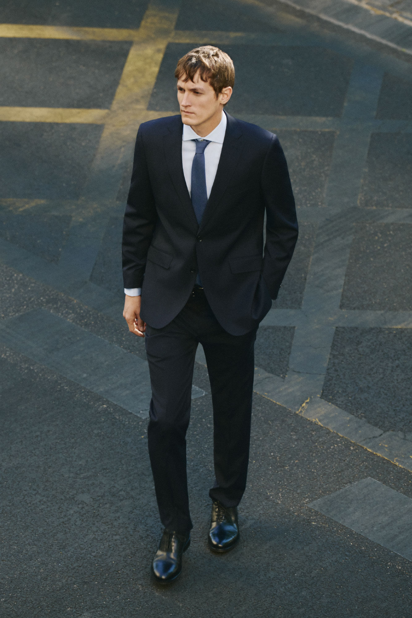 Cortefiel Navy blue slim fit trousers