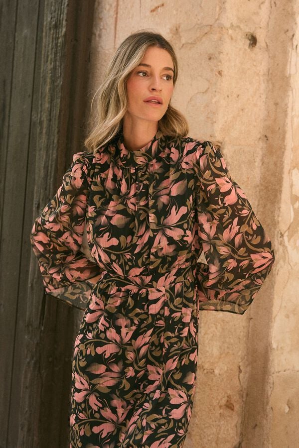 Pol&iacute;n Et Moi Vestido de flores Antu&eacute;rpia Verde