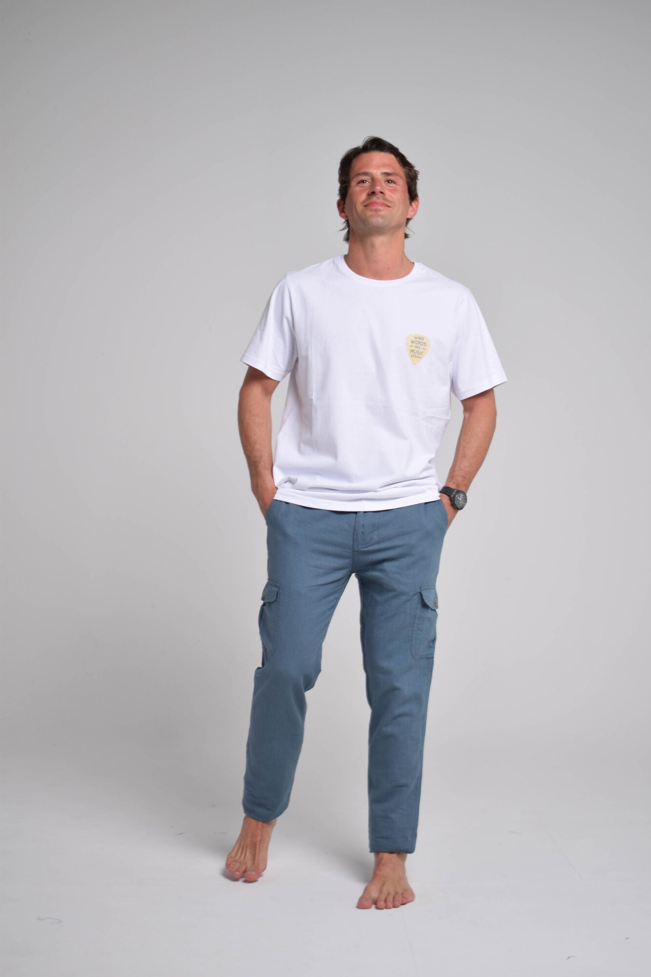 Cloking Cal&ccedil;a de linho cargo