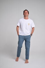 Cloking Cal&ccedil;a de linho cargo Azul