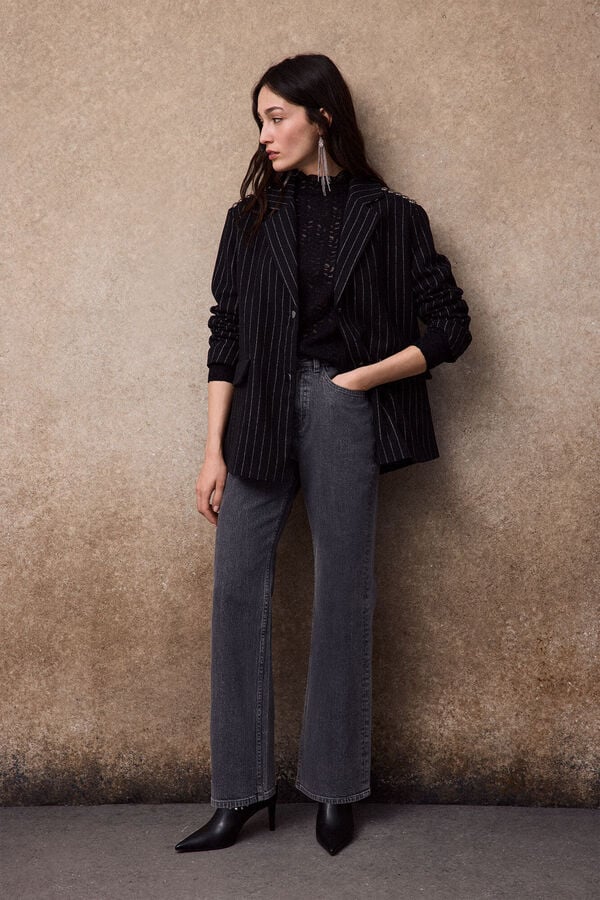 Slowlove Studded blazer Printed grey