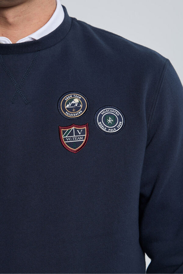 Valecuatro Sweatshirt azul marinho com 3 escudos Azul