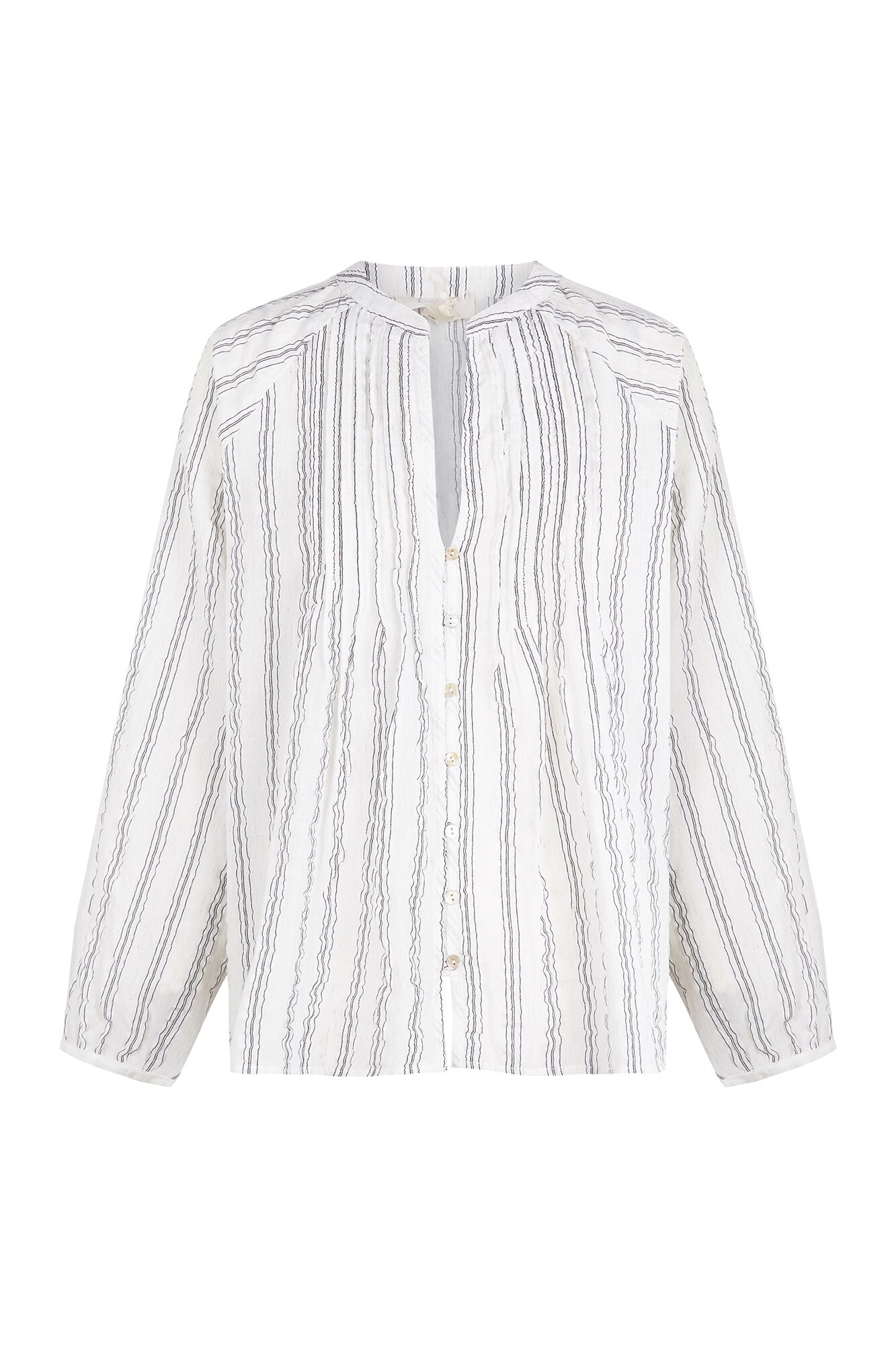 Slowlove Blusa em tecido de riscas