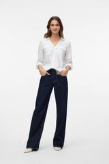 Vero Moda Camisa manga comprida em linho Branco