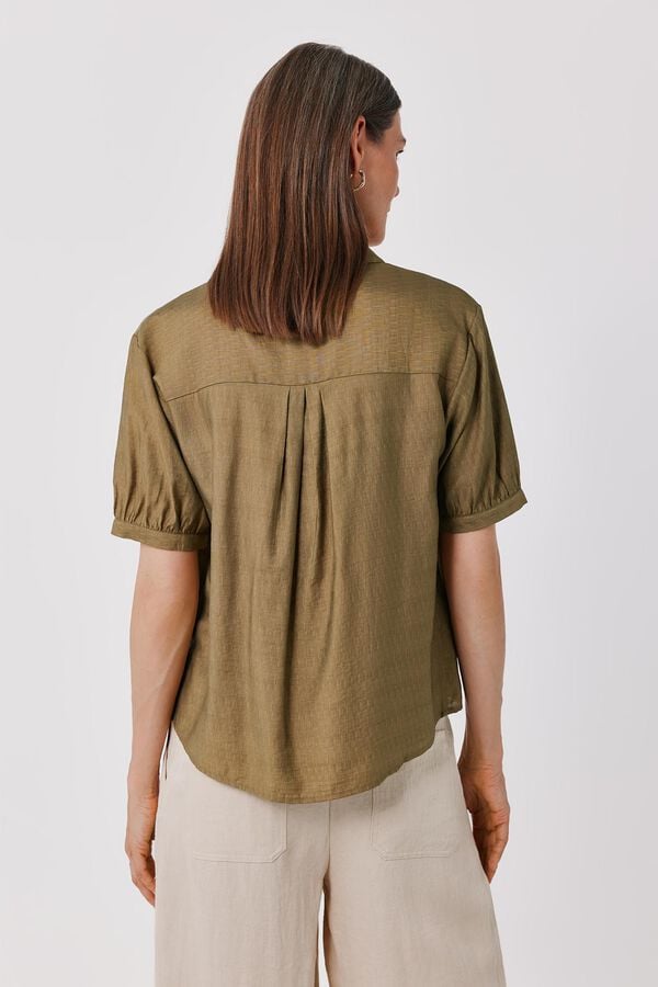 Cortefiel Short sleeve shirt Green