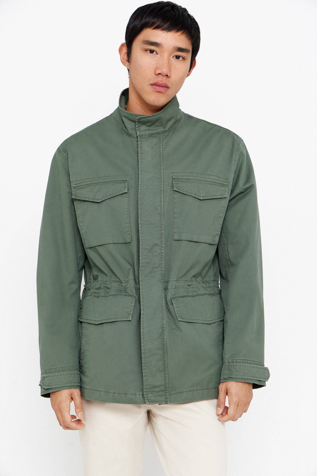 Cotton sahariana jacket Men s jackets gilets and waistcoats Cortefiel