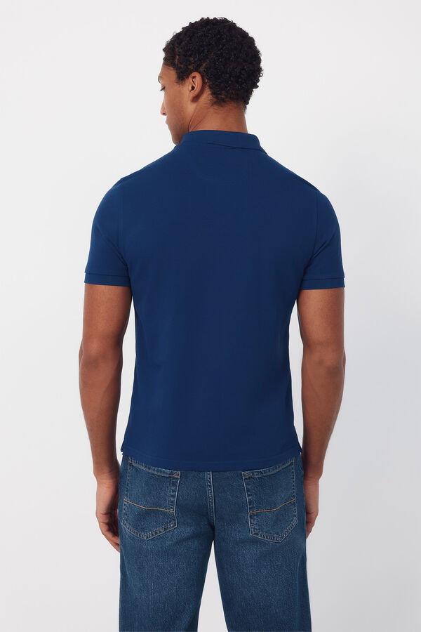 Cortefiel Embroidered polo shirt Blue