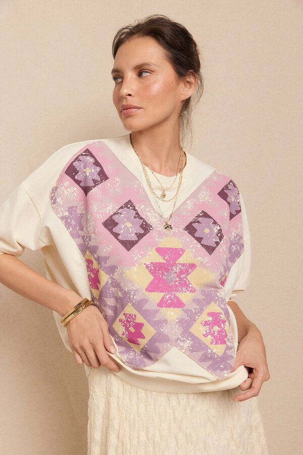 Slowlove Sweatshirt estampada Ecru