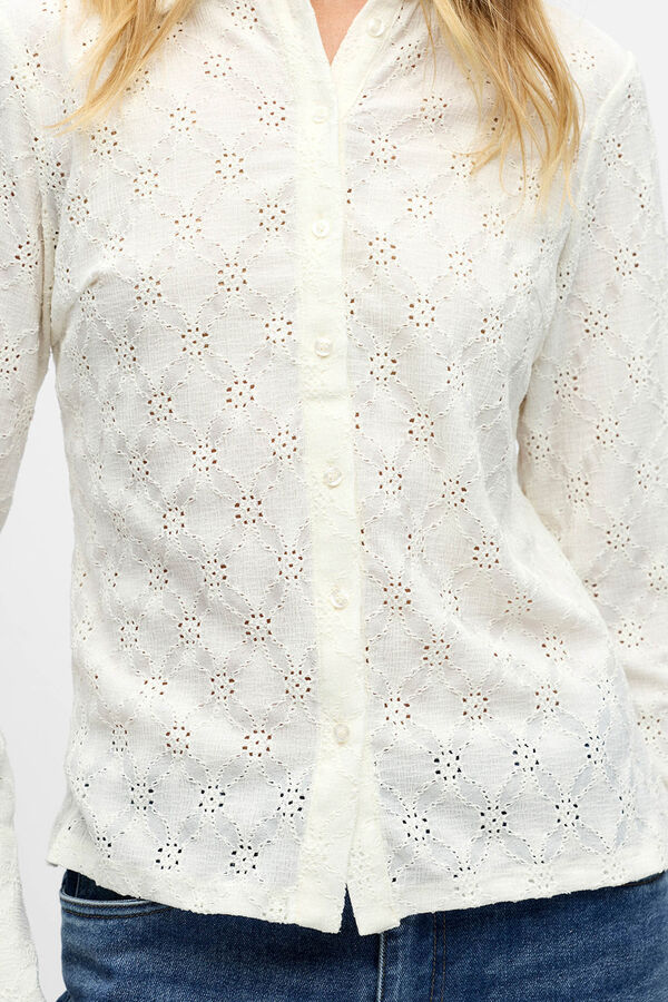 Object Camisa tejido bordado Blanco