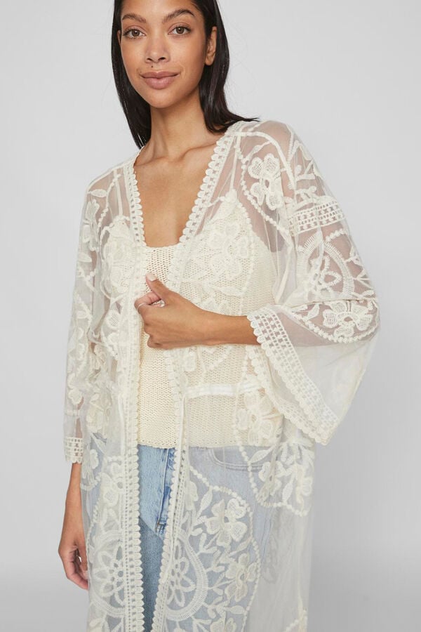 Cortefiel Embroidered midi kaftan Grey