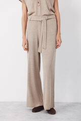 Cortefiel Rustic jersey-knit trousers Beige