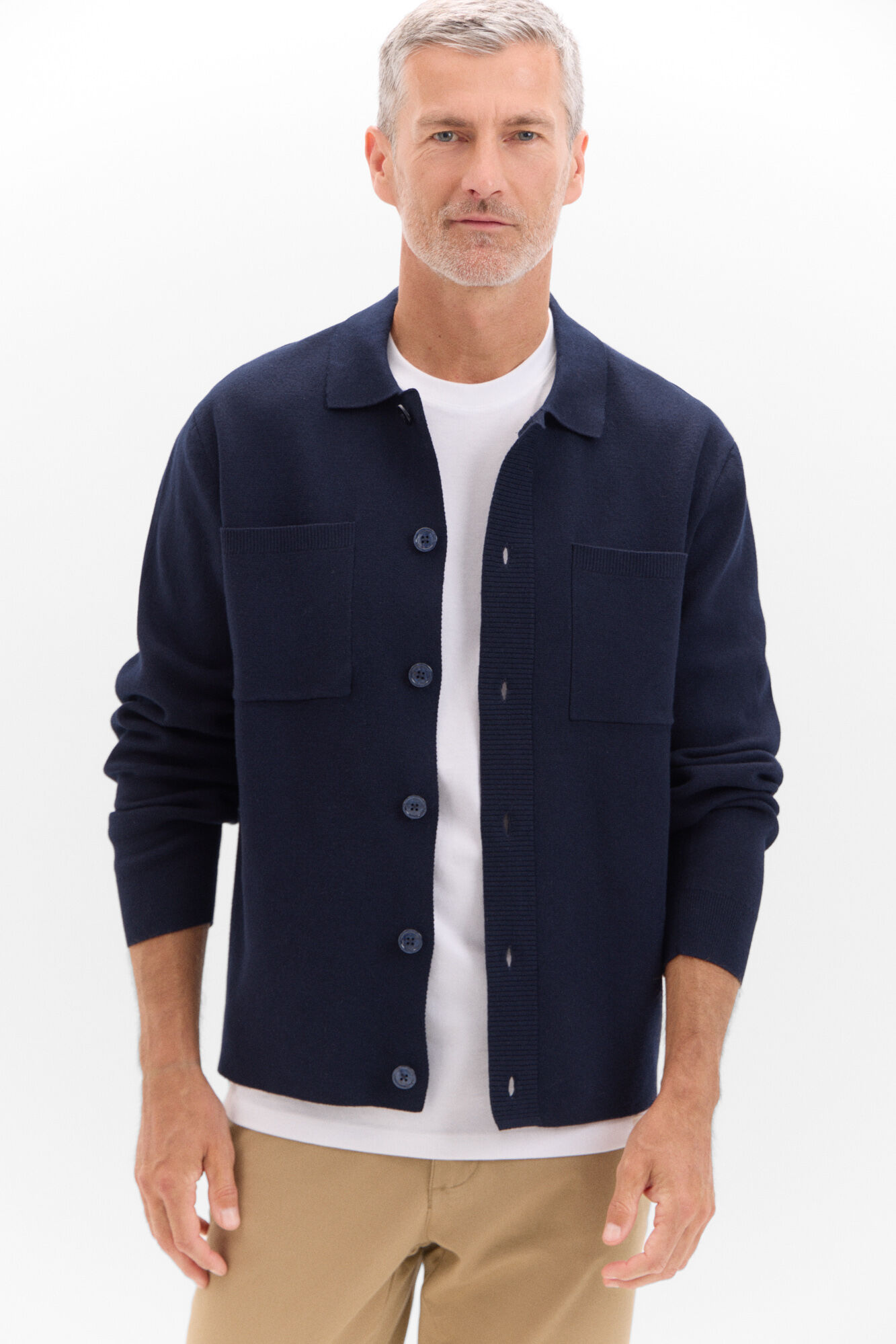 Jersey sobrecamisa punto algodon Jerseis y cardigans de hombre Cortefiel