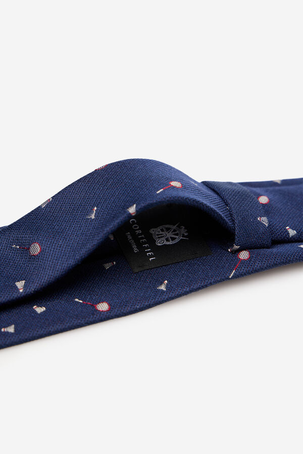 Cortefiel Natural silk tie Navy