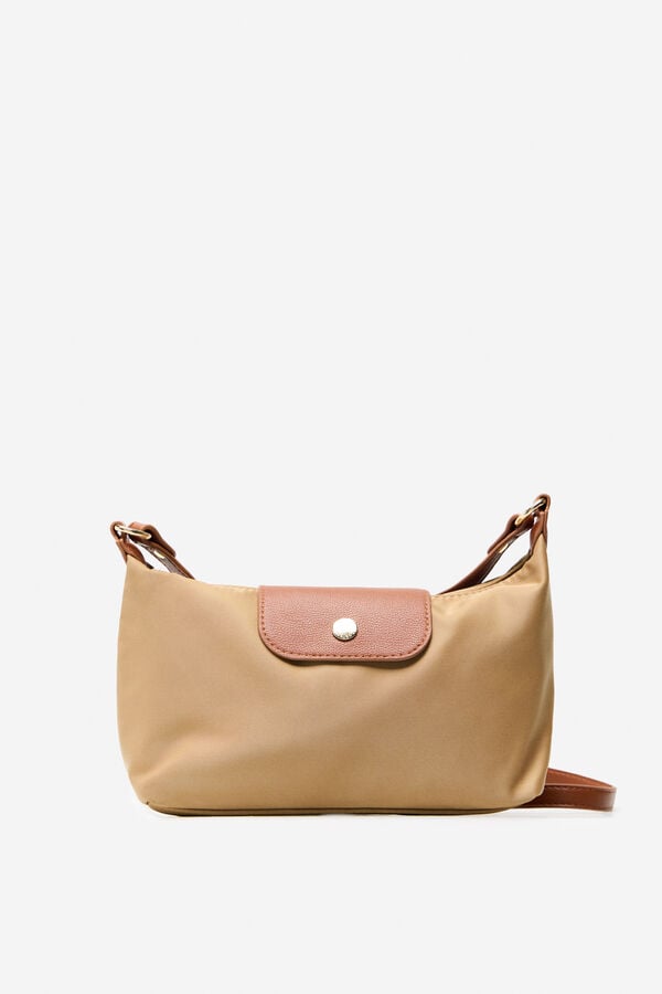 Cortefiel Nylon shoulder bag Nude