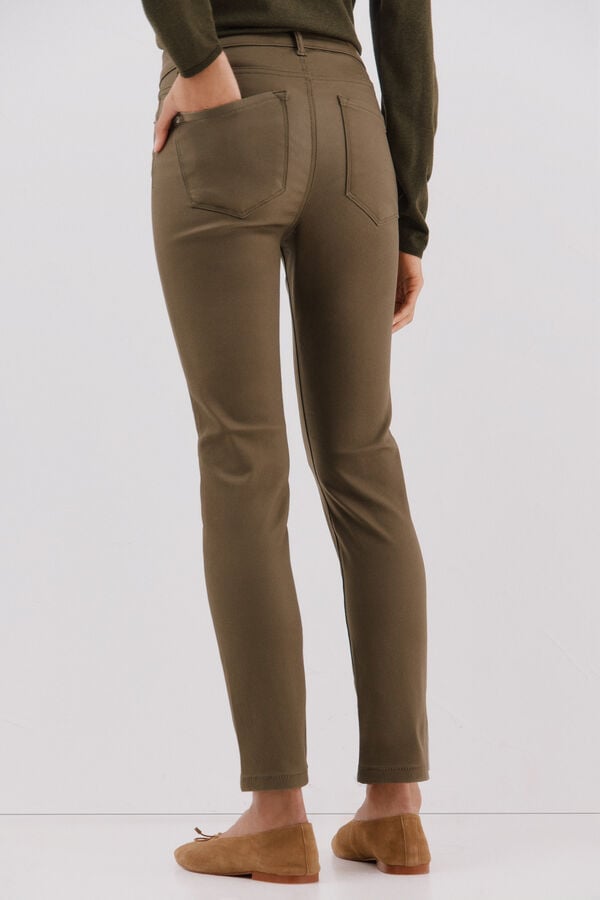 Cortefiel Sensational resin coated pants Green