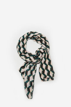 Cortefiel Geometric print lightweight scarf Natural