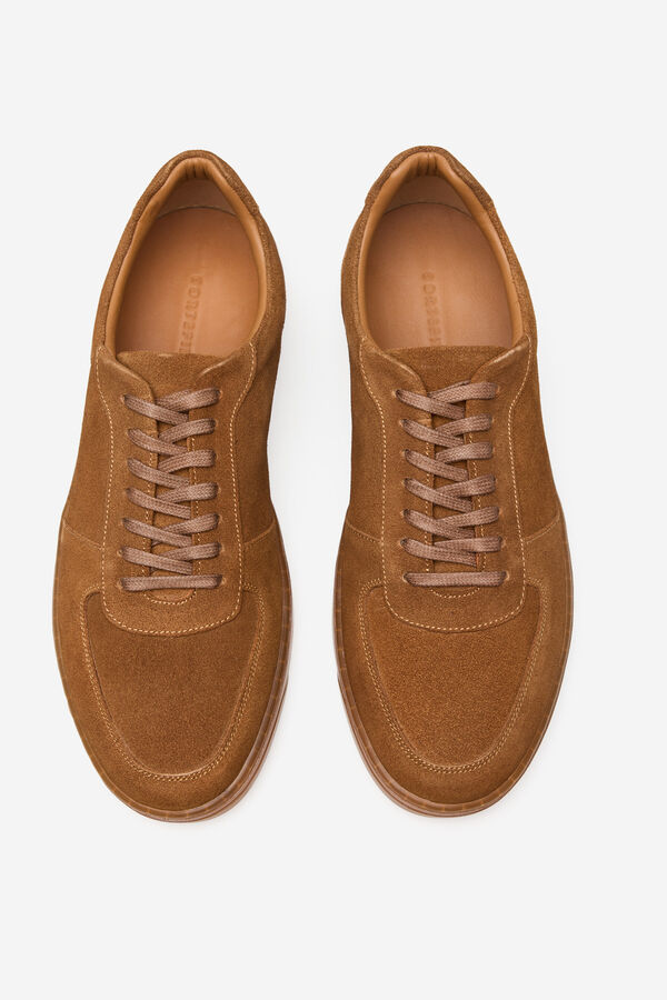 Cortefiel Leather sneaker Camel