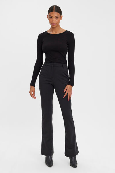 Cortefiel Flared trousers Black