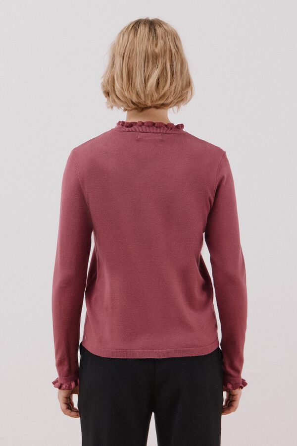 Cortefiel Two-tone openwork vest Maroon