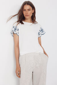 Cortefiel Camiseta bordado manga