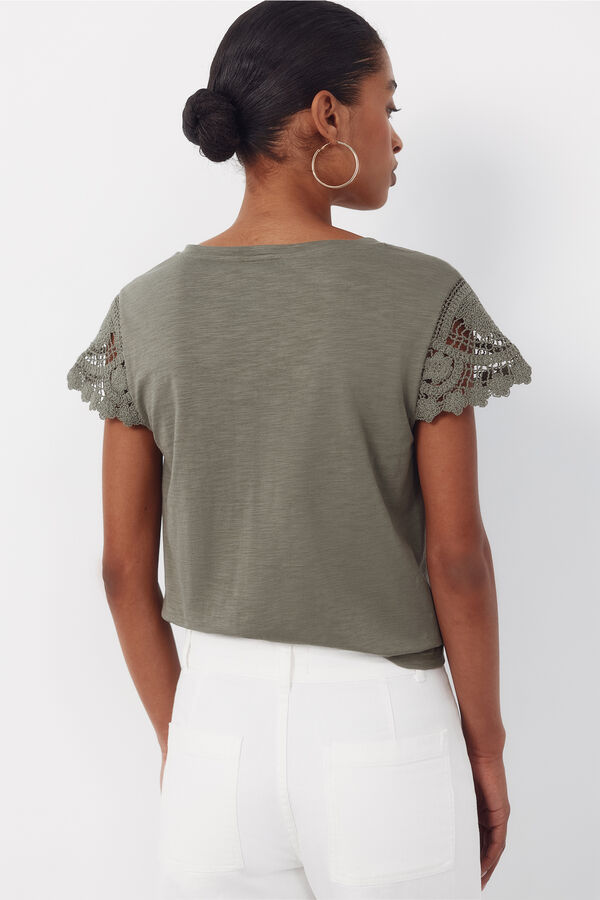 Cortefiel Manga manga crochet Verde