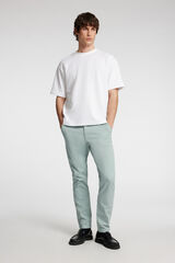 Selected Calça calças chino slim fit feita de algodão orgânico Verde