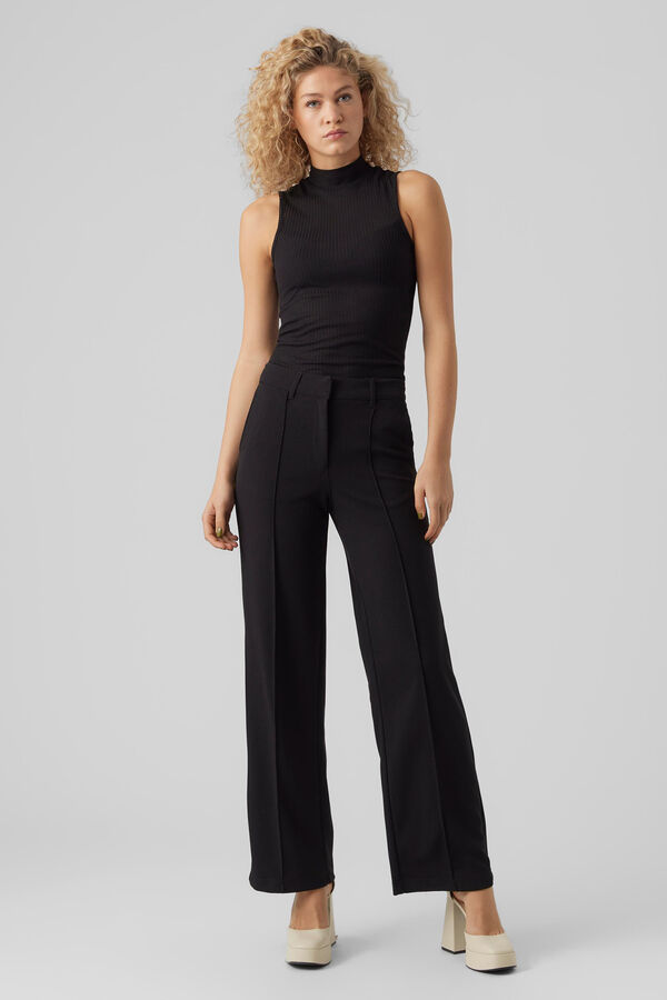 Vero Moda Cal&ccedil;as de perna larga Preto
