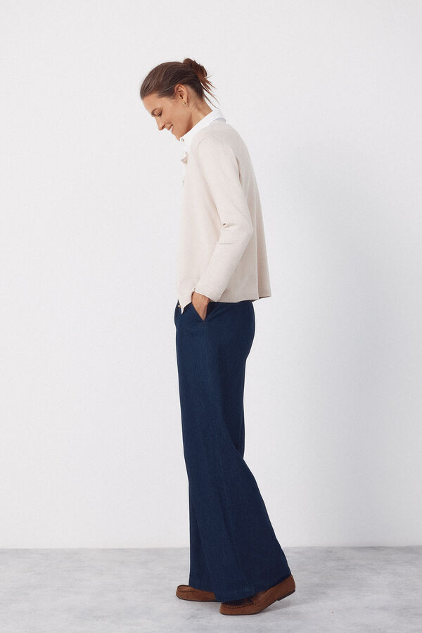 Cortefiel Jersey-knit basic jacket Nude