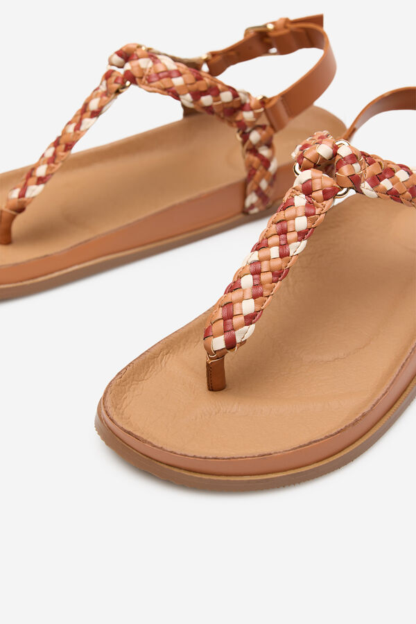 Cortefiel Flat braided sandal Multicolour