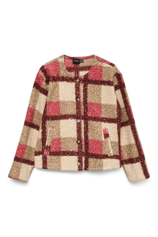 Vero Moda Casaco de borrego com estampado xadrez Subiu