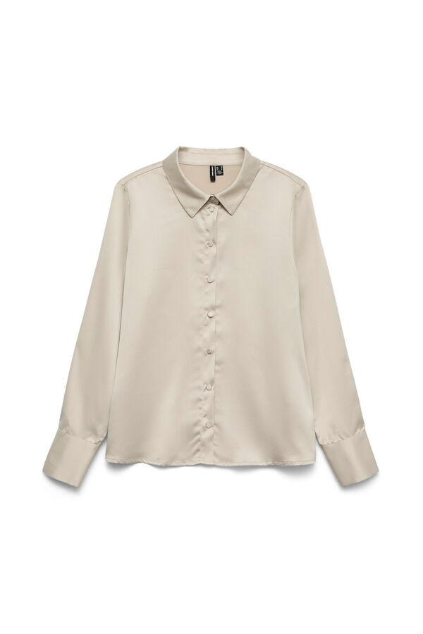 Vero Moda Camisa de cetim lisa Cinzento
