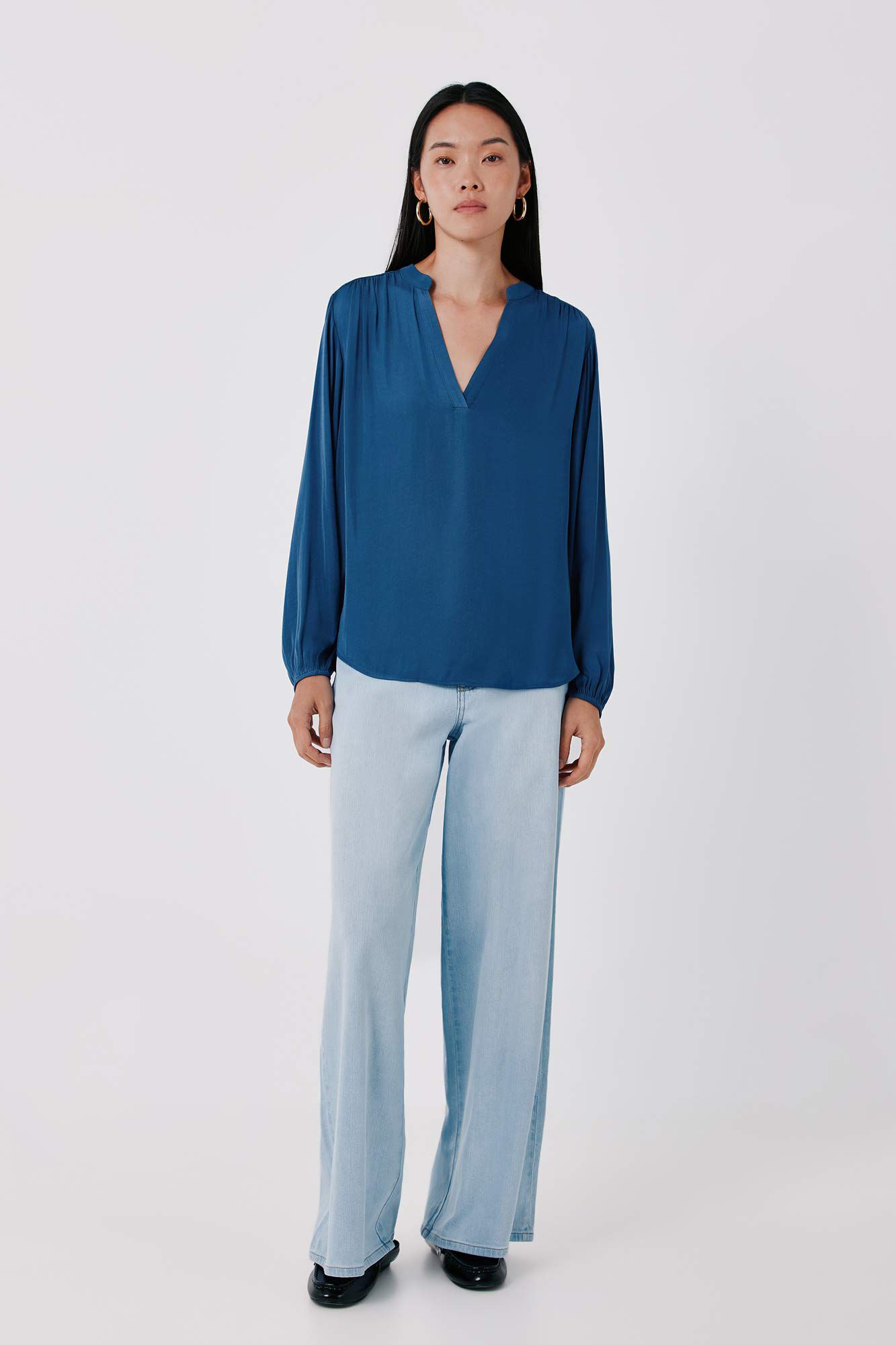 Cortefiel Blusa fluida satinada