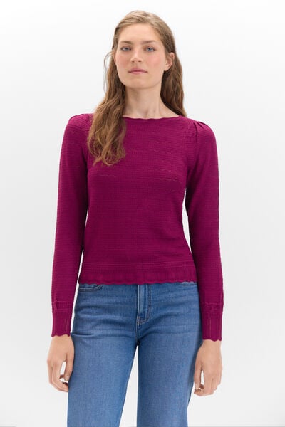 Cortefiel Sweater malha rendilhada Roxo