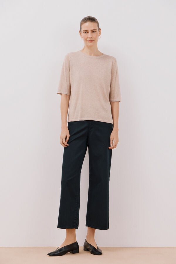 Cortefiel Metallic jersey-knit jersey Nude
