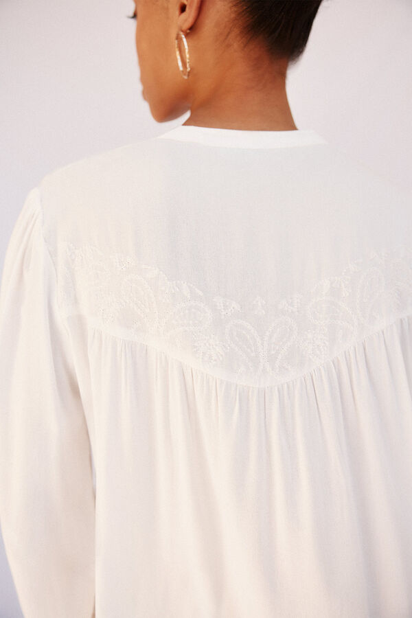 Cortefiel Blouse with embroidered detail White