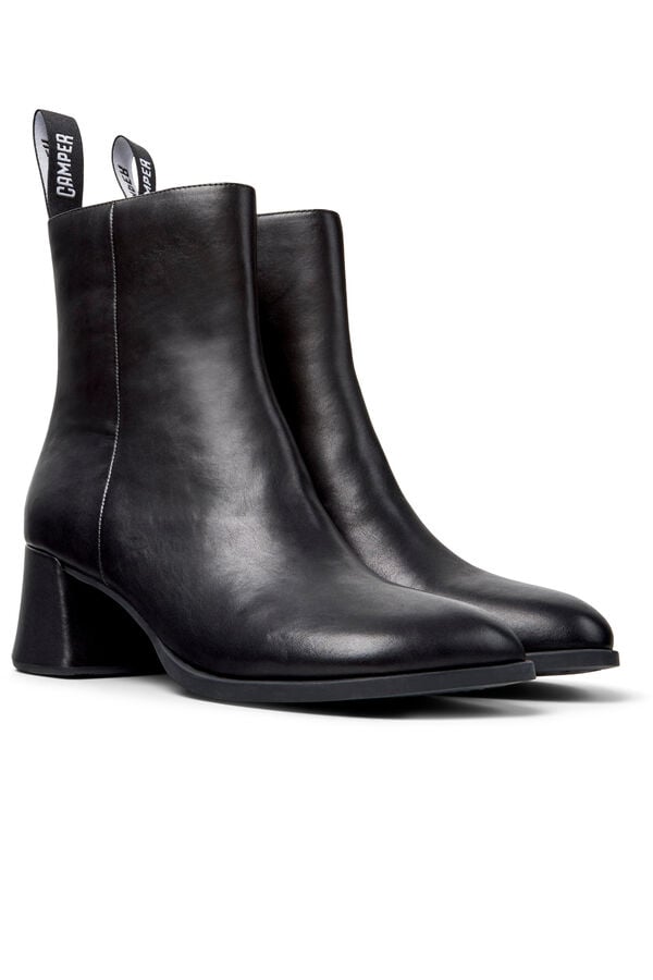 Camper Botas de cano m&eacute;dio em pele pretas para mulher Preto