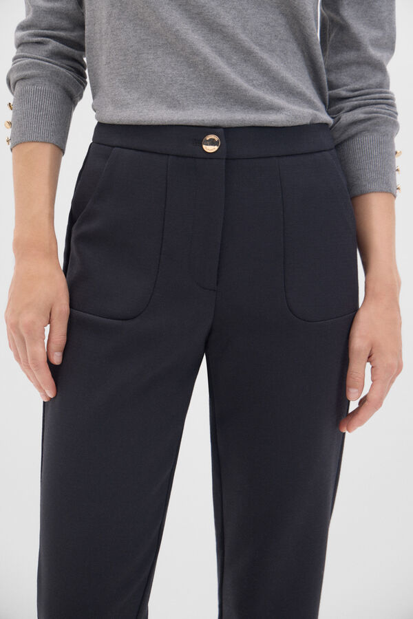 Cortefiel Comfort stretch trousers Black