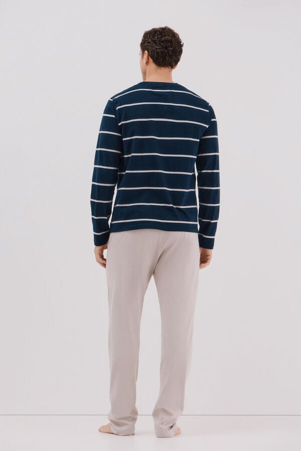 Cortefiel Jersey-knit pyjama set Navy