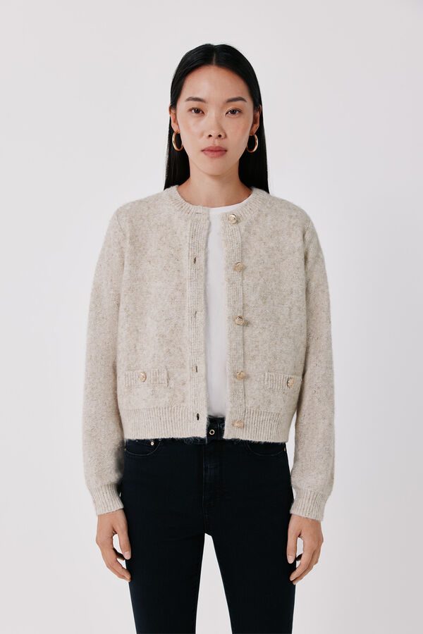 Cortefiel Short button jacket Ivory